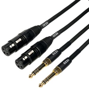 CNCESS CESS-210 XLR to 3.5mm TRS Adapter Cable with 3.5mm to 6.35mm (1/4”) Converter, Female to Male, Compatible with Microphone, Active Speakers, Stage, DJ, Studio Audio Console, 2 Sets