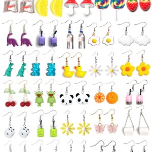 30 Pairs Cute Earrings Funny Weird Aesthetic Kawaii Quirky Indie Crazy Earrings Weirdcore Accessories Earrings Summer Lot Earrings Multiple Sets for Women