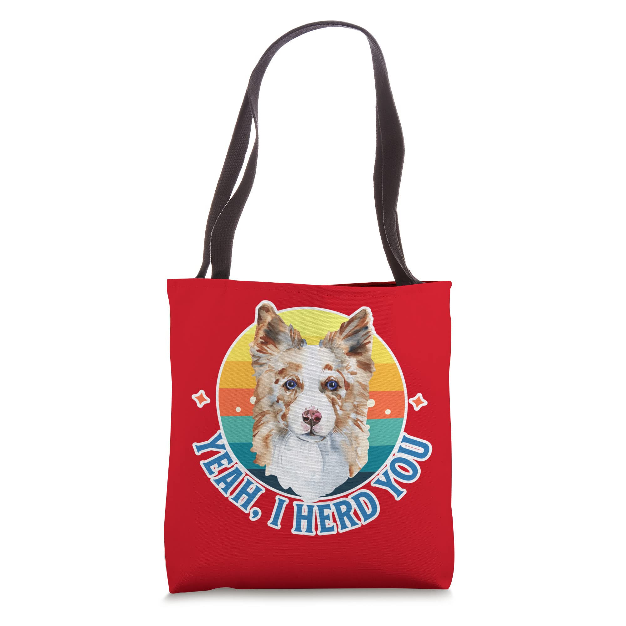 Yeah I Herd You Red Merle Border Collie Herding Puppy Gift Tote Bag