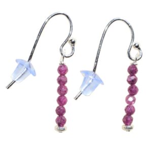 charged natural ruby 925 sterling silver designer earrings + selenite charging heart [included]