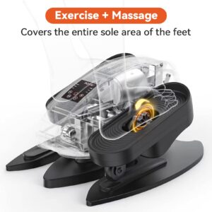 ROTAI Under Desk Elliptical Massage Machine for Elderly Seniors Electric Leg Circulation Foot Pedal Exerciser, Smart Portable Trainer for Home & Office with Remote and LCD Monitor (Orange)