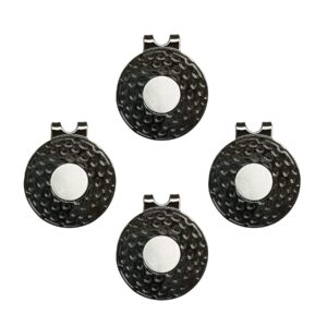 Eshan Magnetic Golf Hat Clips Ball Marker Holders (4 Pack, Galvanizde Black) for Golf Gloves Hats Bags Caps Visor Belt