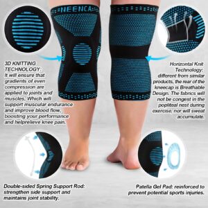 NEENCA Plus Size Knee Brace for Knee Pain, Knee Support with Side Stabilizers & Patella Gel Pad, Knee Compression Sleeve for Meniscus Tear, Arthritis Joint Pain Relief, ACL, PCL, All Sports. Plus Size