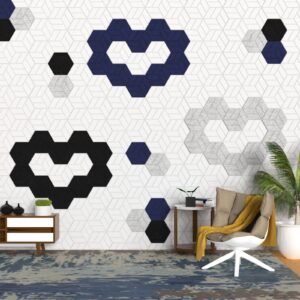 Self-Adhesive Acoustic Panels 12 Pack,Hexagon Pattern Sound Proof Foam Panels,High Density Sound Proofing Padding for Wall,Used for Home,Studio