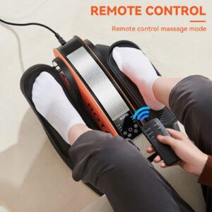 ROTAI Under Desk Elliptical Massage Machine for Elderly Seniors Electric Leg Circulation Foot Pedal Exerciser, Smart Portable Trainer for Home & Office with Remote and LCD Monitor (Orange)