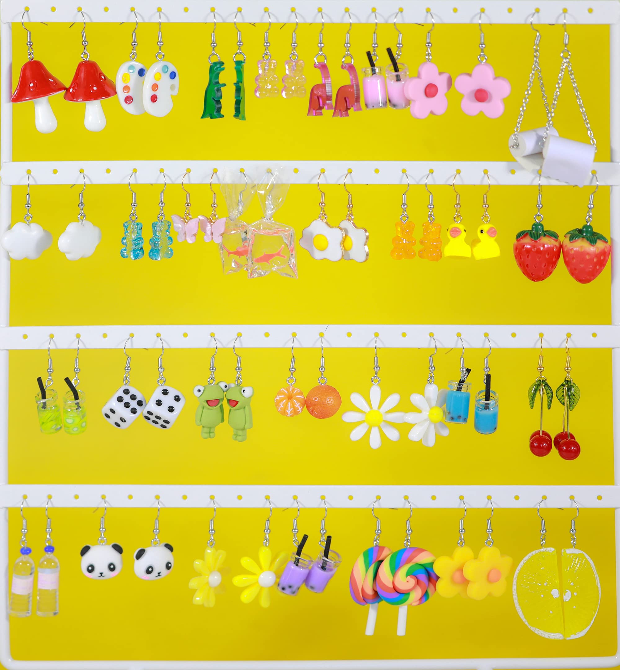 30 Pairs Cute Earrings Funny Weird Aesthetic Kawaii Quirky Indie Crazy Earrings Weirdcore Accessories Earrings Summer Lot Earrings Multiple Sets for Women