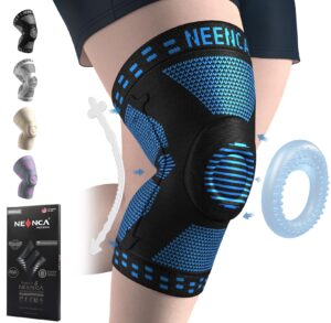 neenca plus size knee brace for knee pain, knee support with side stabilizers & patella gel pad, knee compression sleeve for meniscus tear, arthritis joint pain relief, acl, pcl, all sports. plus size