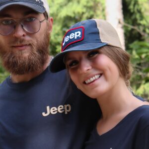 Jeep Premium Navy Waxed Chino Twill/Lightweight Khaki Mesh Patch Hat - Navy/Khaki