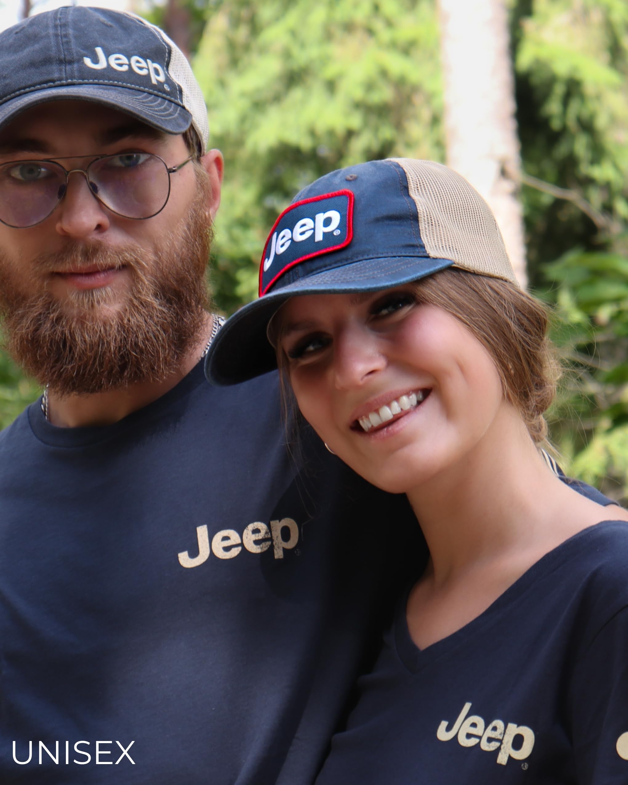 Jeep Premium Navy Waxed Chino Twill/Lightweight Khaki Mesh Patch Hat - Navy/Khaki