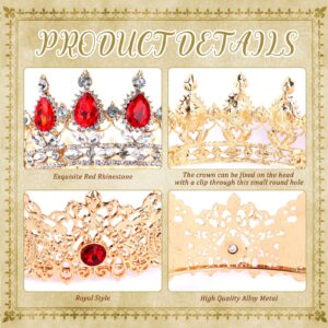 2 Pieces Antique Royal King Crown for Men Baroque Queen Crown for Wedding Birthday Women Crystal Tiara Prom Accessories Graduation Costume Party Hair Accessories