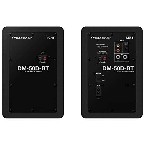 Pioneer DJ DM-50D-BT 5-inch Desktop Active Monitor Speaker Pair with Bluetooth - Black