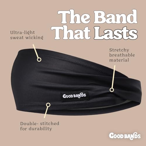 Sweatband for Men and Women - Unisex Headband That Wicks Moisture and Eliminates Excess Sweat - Running, Sports, Football, Triathlons, Construction, Yoga, Gym