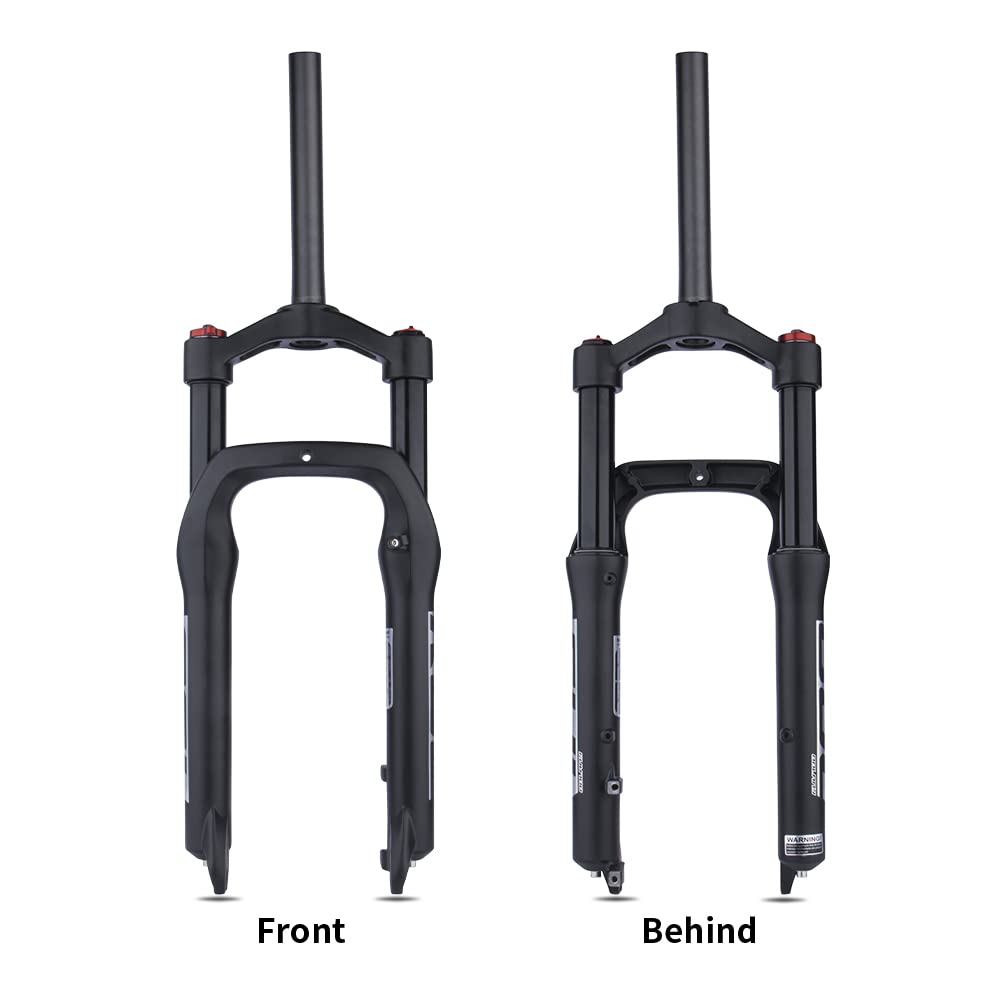 BOLANY Snow Beach Bike Suspension Fork 20 inch 4.0 Tire Fat Bicycle Air Front Fork Travel135mm (Manual)