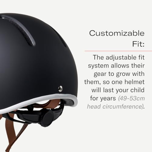 Thousand Kids Helmet – Free Reflective Sticker Pack to Customize, No Pinch Magnetic Buckle, Multi Sport Safety CSPC ASTM CE Certified – Jr Collection (Carbon Black)