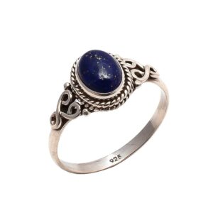 lapis lazuli stone ring 925 sterling silver statement ring for women handmade rings gemstone christmas promise ring size us 11 gift for her