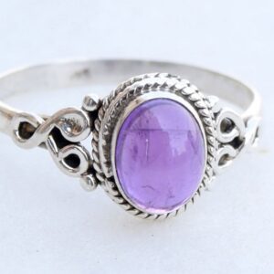 Amethyst Stone Ring 925 Sterling Silver Statement Ring For Women Handmade Rings Gemstone Christmas Promise Ring Size US 7 Gift For Her