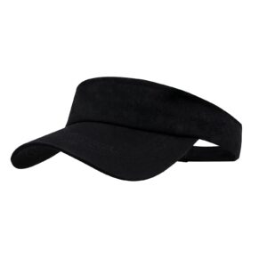 andiceqy sport sun visor hats adjustable empty top baseball cap cotton ball caps for women and men (dark black)