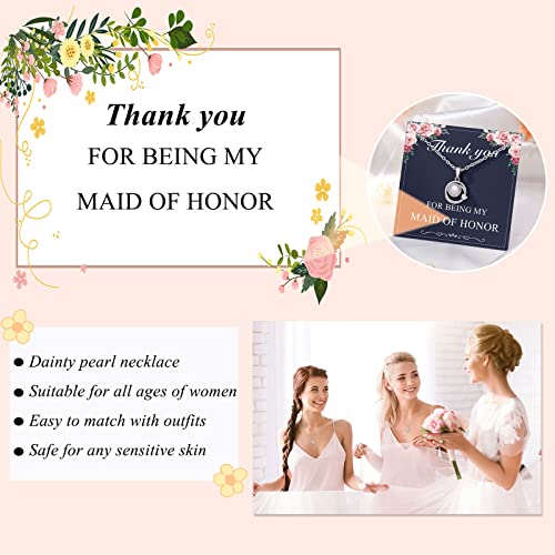 UPROMI Maid of Honor Gifts, Maid of Honor Necklace, Wedding Gifts for Bridesmaid Gifts from Bride