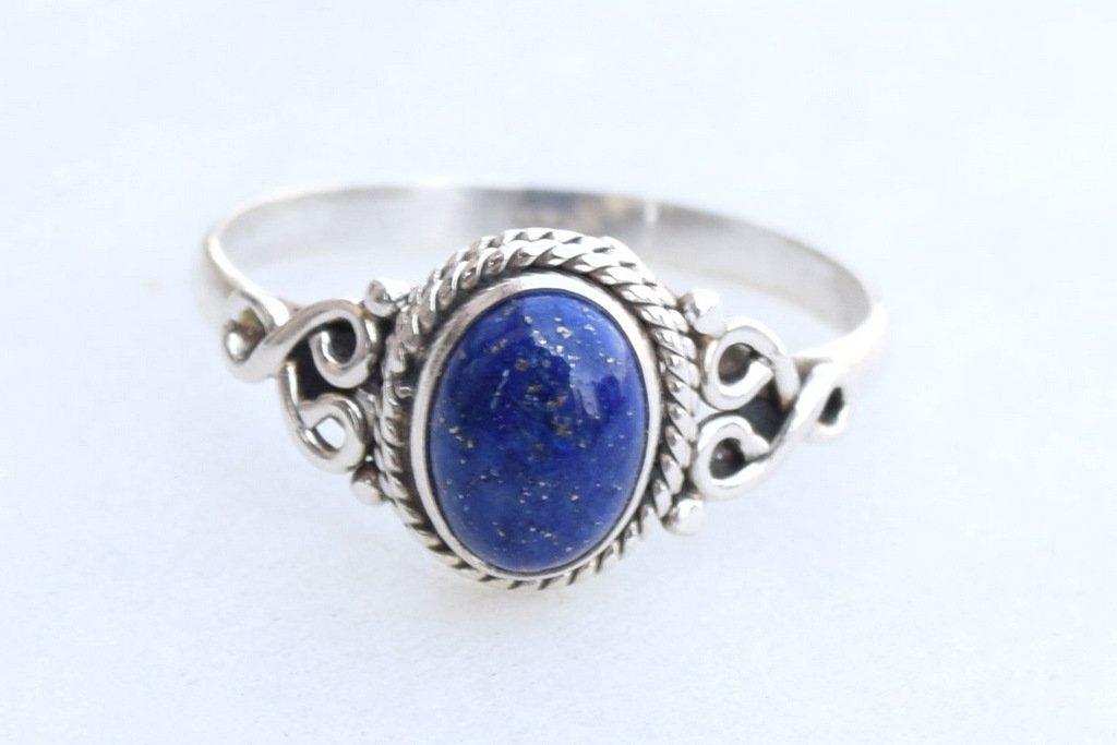 Lapis Lazuli Stone Ring 925 Sterling Silver Statement Ring For Women Handmade Rings Gemstone Christmas Promise Ring Size US 11 Gift For Her