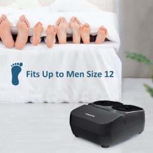 MOUNTRAX Foot Massager Machine with Heat, Gifts for Women Men, Shiatsu Foot Massager with Remote Control, Deep Kneading and Soothing Heat, Fits Feet Up to Men Size 12 (Black)