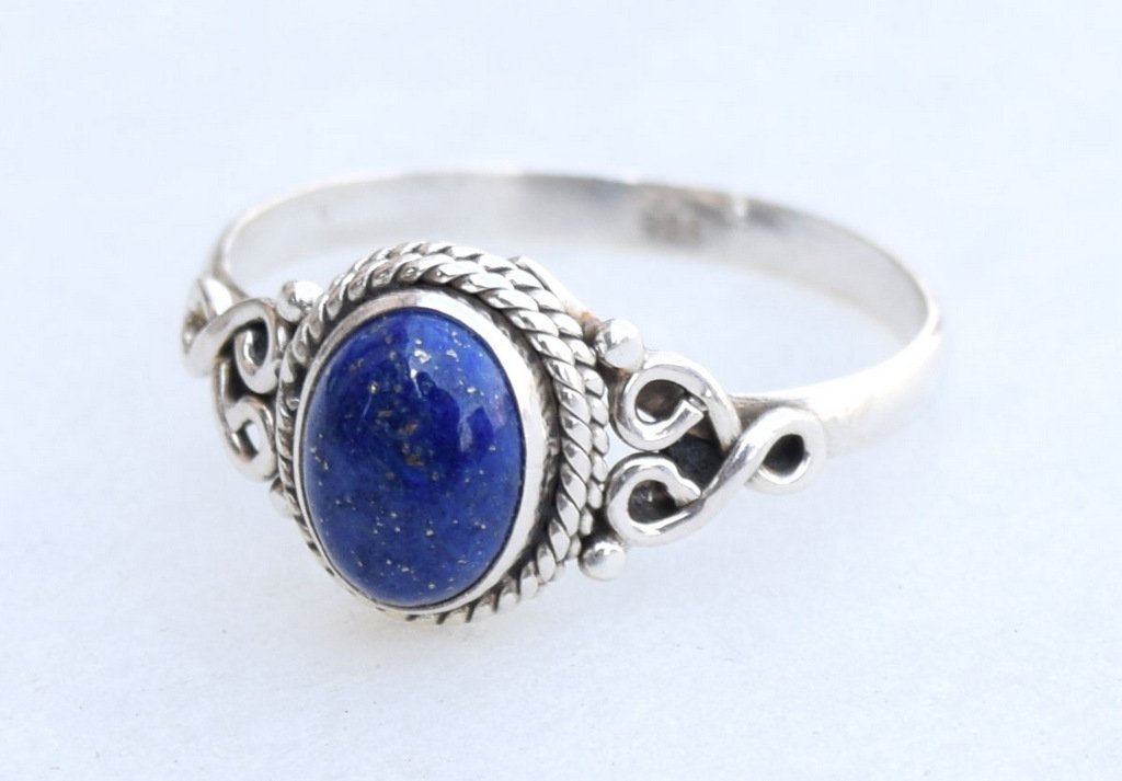 Lapis Lazuli Stone Ring 925 Sterling Silver Statement Ring For Women Handmade Rings Gemstone Christmas Promise Ring Size US 11 Gift For Her