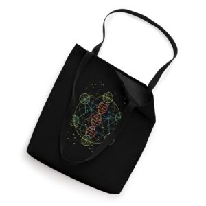 DNA Flower Of Life Genetic Spiritual Molecule Genome Energy Tote Bag