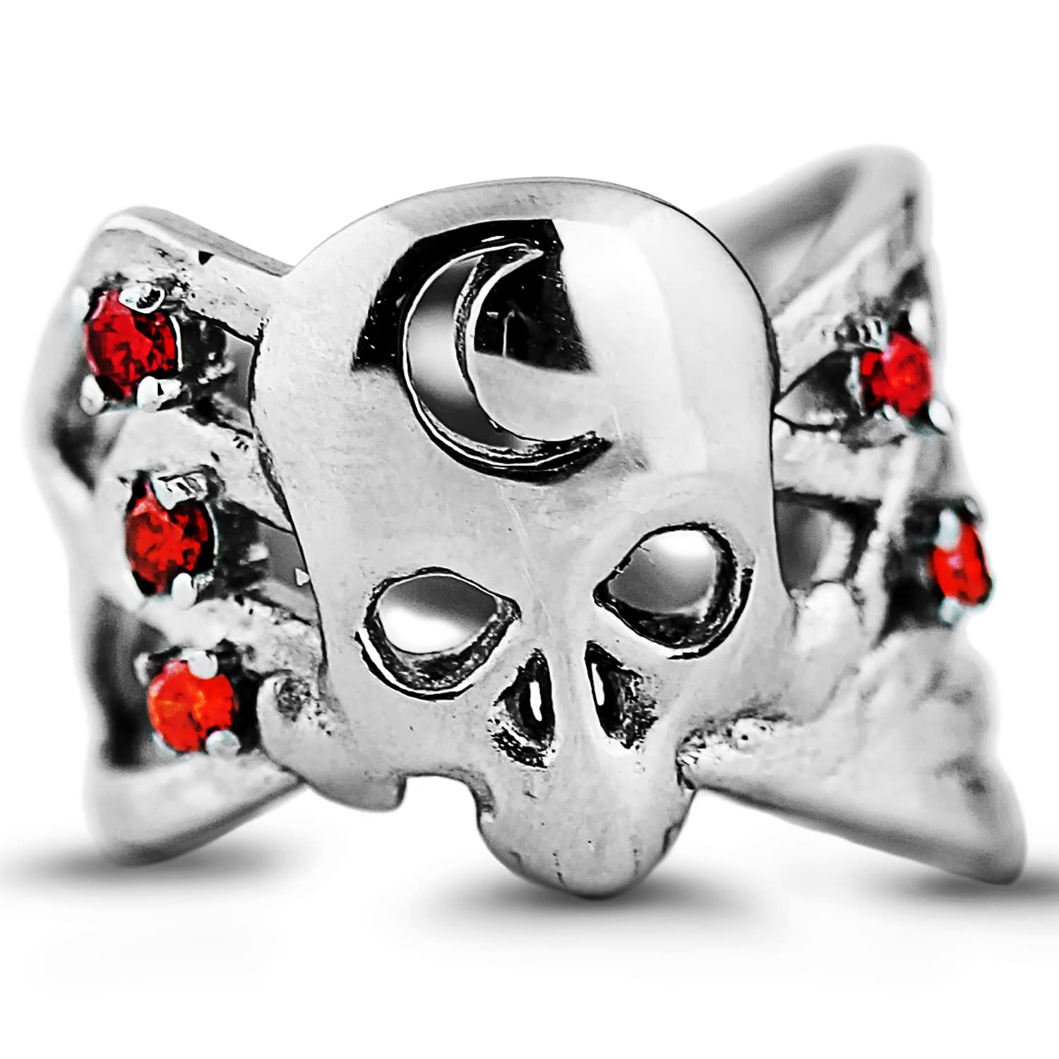 ‘Sands of Time’ Ring by Rogue+Wolf Gothic Y2K Jewelry Emo Goth Accessories, Cool Alt Knuckle Chunky Ring Aesthetics, garnet-colour, red and orange cubic zirconia