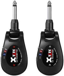 xvive u2 guitar wireless system with transmitter and receiver for electric guitars, bass, violin (black)