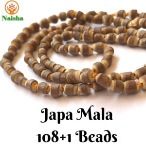 NAISHA Gaumukhi Japa Mala Bag & Natural Tulsi Holy Basil Japa Mala 108+1 Beads Original for Daily Mantra Jaap, Bead Size: 6/7mm…