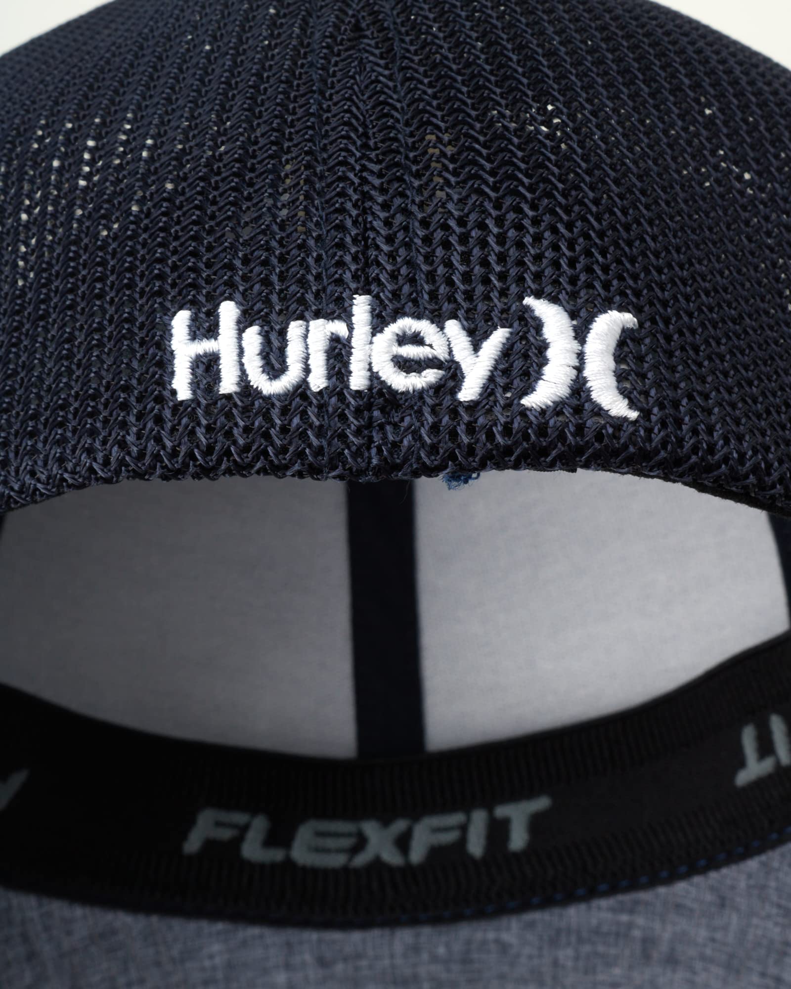 Hurley Men's Caps - Mini Icon Mesh Panel Baseball Cap - Fitted Hats for Men, Size Small-Medium, Obsidian