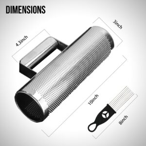 Soulmate Guiro 10"x3" Metal Guiro Instrument Stainless Steel Professional Latin Percussion Guiro Shaker Instruments Tool with Scraper for Live Performance