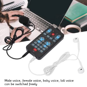 ASHATA Live Sound Card Voice Changer,Handheld Sound Card Mini Voice Changer Device 8 Fixed Sound Effects Plug and Play,Gaming Recording,for Mobile Phone Computer