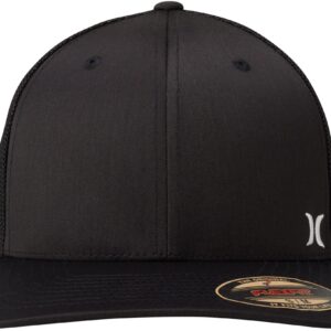 Hurley Men's Caps - Mini Icon Mesh Panel Baseball Cap - Fitted Hats for Men, Size Large-X-Large, Black