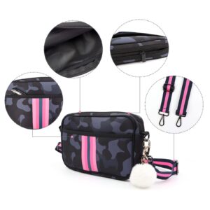 ORAD Crossbody Bags for Women, Neoprene Bag Crossbody Purse with Pompon Ladies Crossbody Purses