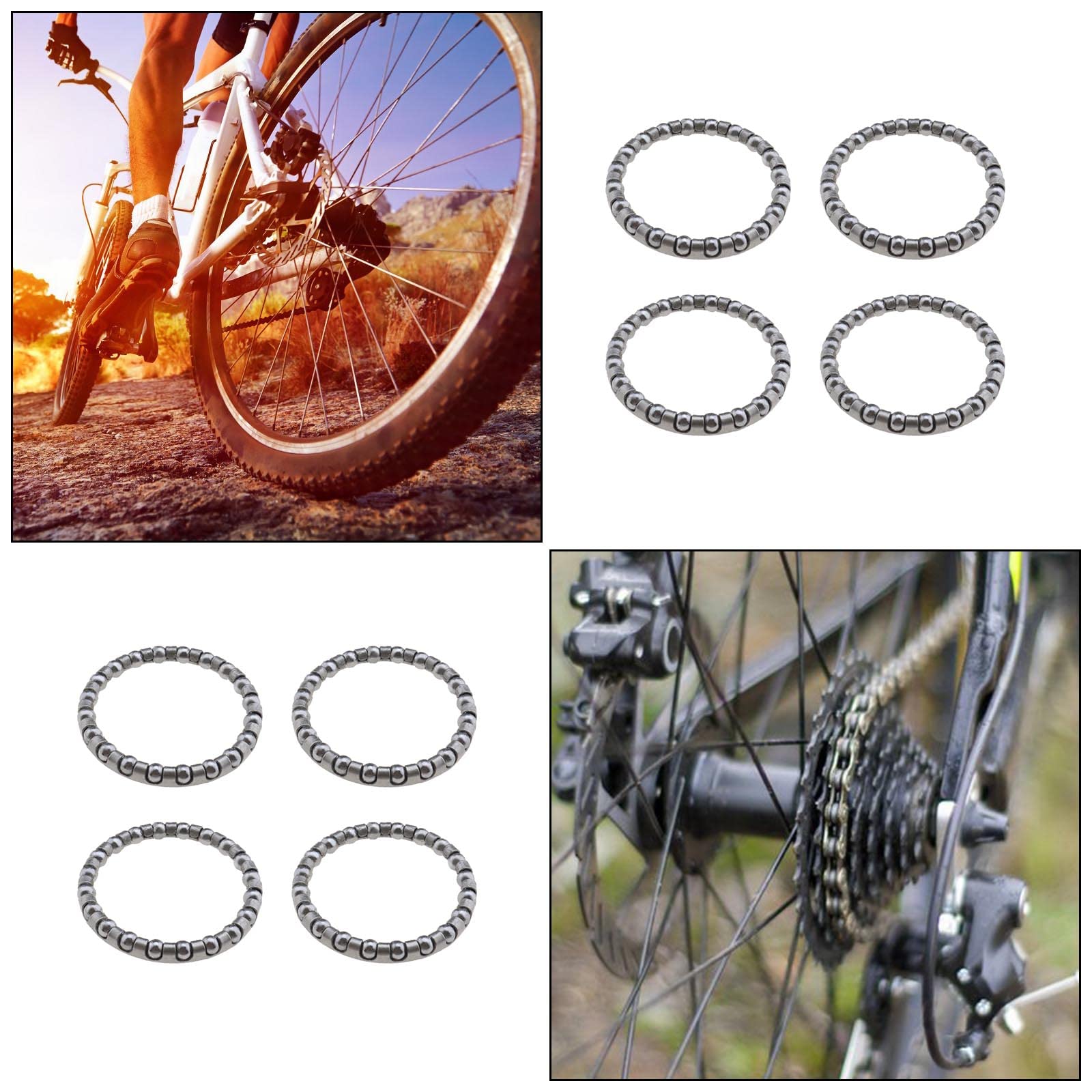 SING F LTD 10PCS Bicycle Ball Bearing Cycling Headset Bearing with 20 Balls Steering Bearings for Mountain Bicycles Fixed Gear Bike Crank Bottom Bracket Replacement Parts