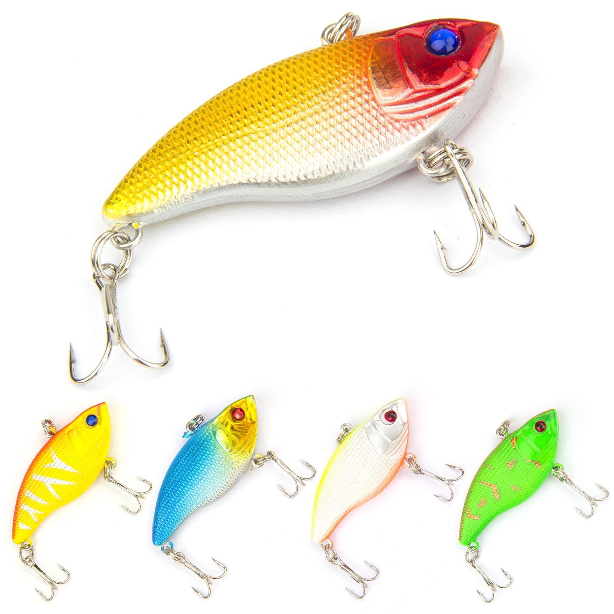 Fishing Lures Rooster Tail Bass Trout Hard Spinner Blade Baits with Feathers Fishing Lure Bass Crankbait Fishing Spinner Blade for Bass Fishing Lure Kit with Tackle Box