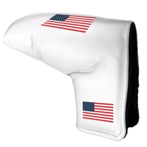 team golf generic usa flag tour blade putter cover (white) - printed team golf tour blade putter cover (white), fits most blade putters, scotty cameron, taylormade, odyssey, titleist, ping, callaway