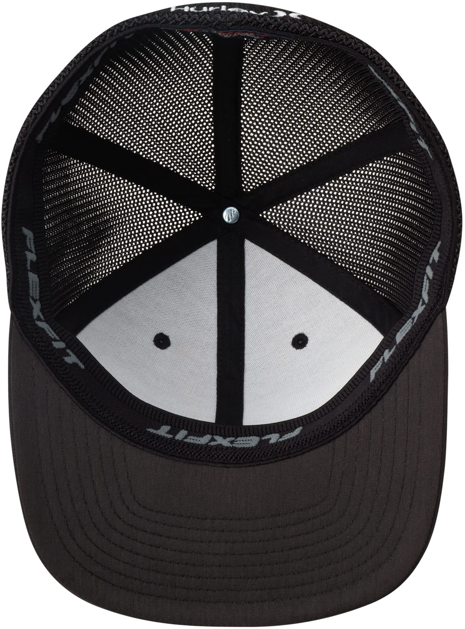 Hurley Men's Caps - Mini Icon Mesh Panel Baseball Cap - Fitted Hats for Men, Size Large-X-Large, Black