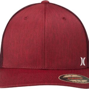 Hurley Men's Caps - Mini Icon Mesh Panel Baseball Cap - Fitted Hats for Men, Size Large-X-Large, Noble Red