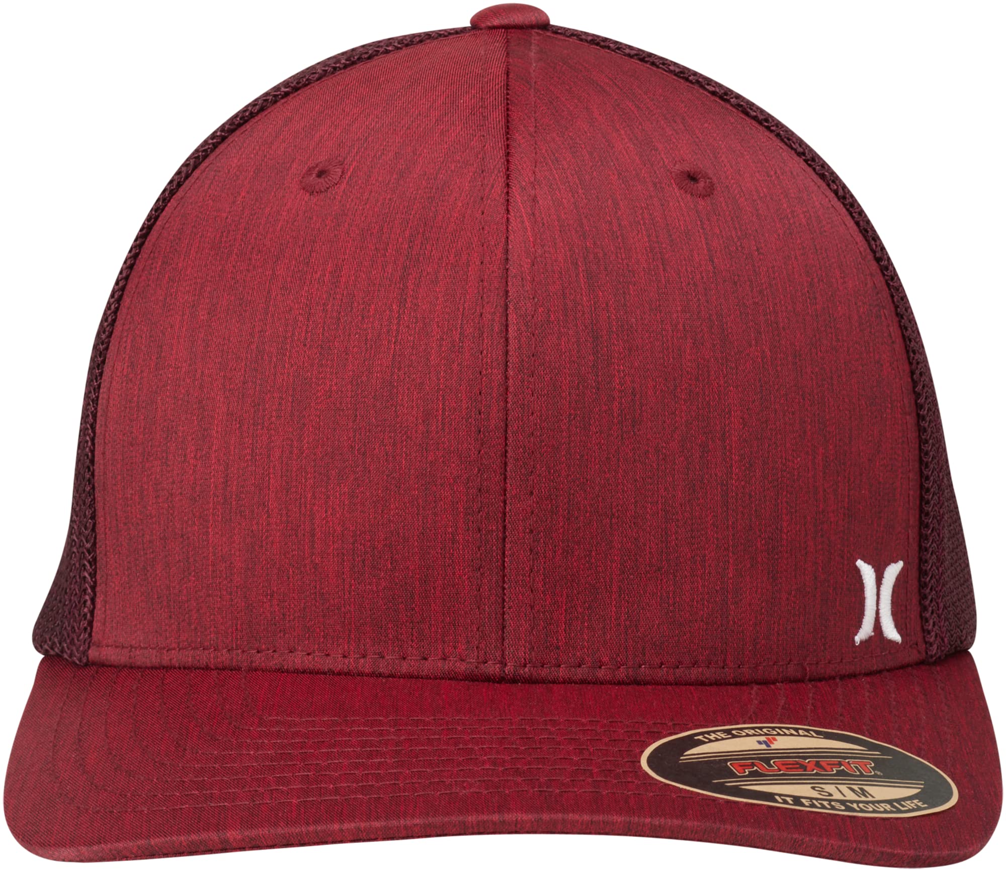 Hurley Men's Caps - Mini Icon Mesh Panel Baseball Cap - Fitted Hats for Men, Size Large-X-Large, Noble Red