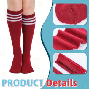 Unittype 6 Pair Rainbow Knee High Socks for Women Striped Socks Long Socks Tube Socks Roller Skate Skating Socks Gifts for halloween christmas party