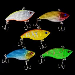 Fishing Lures Rooster Tail Bass Trout Hard Spinner Blade Baits with Feathers Fishing Lure Bass Crankbait Fishing Spinner Blade for Bass Fishing Lure Kit with Tackle Box