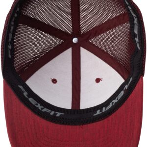 Hurley Men's Caps - Mini Icon Mesh Panel Baseball Cap - Fitted Hats for Men, Size Large-X-Large, Noble Red