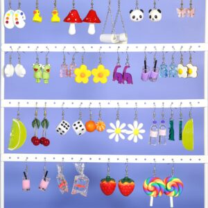 25 Pairs Aesthetic Earrings Cute Funny Weird Indie Crazy Earrings Weirdcore Accessories Earrings Summer Earrings Set for Women Multipack