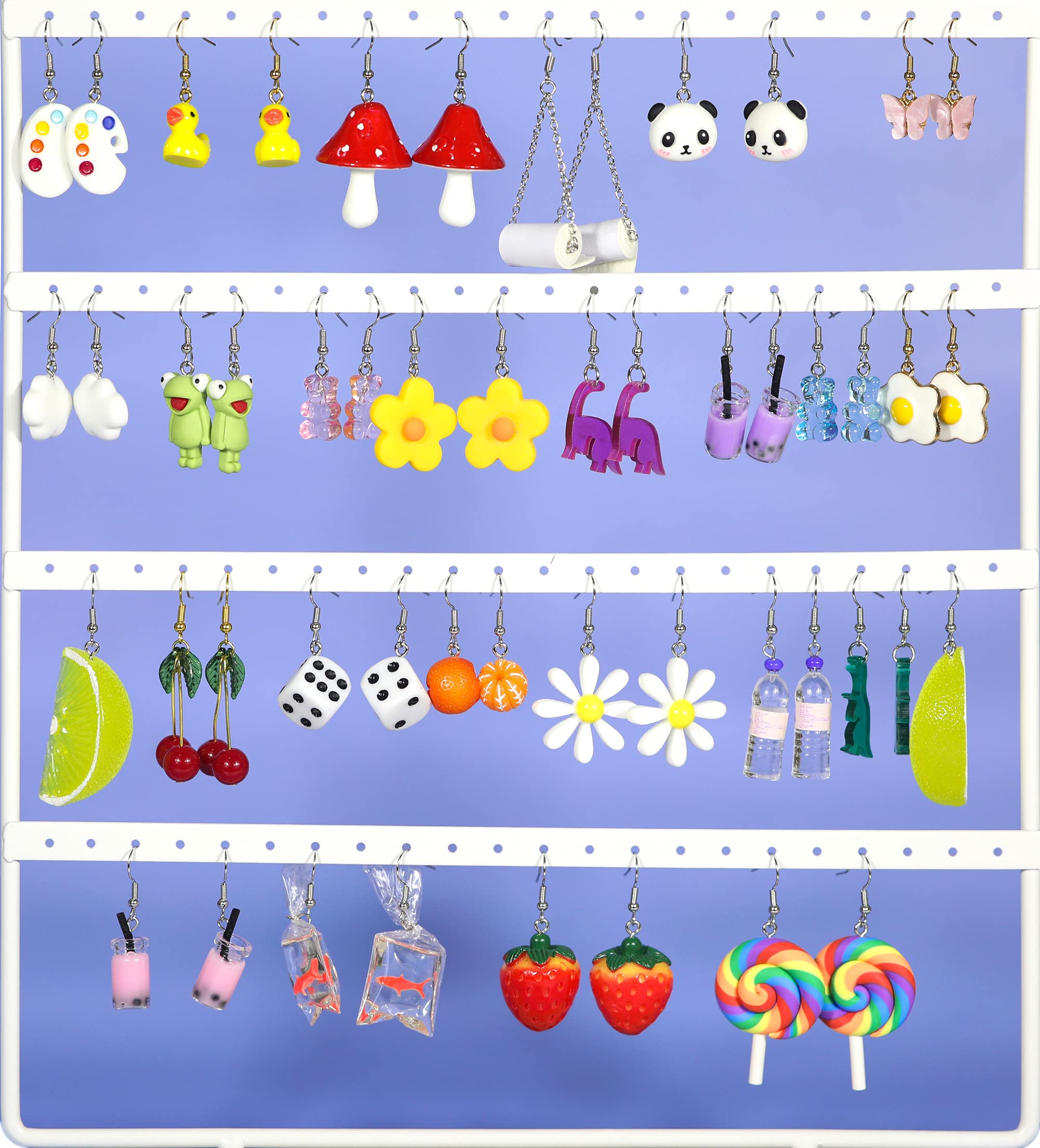 25 Pairs Aesthetic Earrings Cute Funny Weird Indie Crazy Earrings Weirdcore Accessories Earrings Summer Earrings Set for Women Multipack