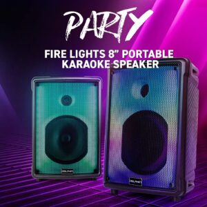 Dolphin KP-80 Loud Small Portable Bluetooth Speaker | Great for Kids & Adults, Karaokes, Parties, Outdoor/Indoor with Full Fire LED Light Show