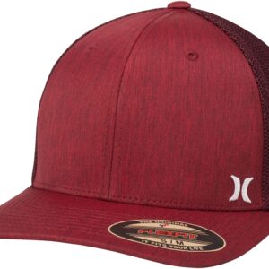 Hurley Men's Caps - Mini Icon Mesh Panel Baseball Cap - Fitted Hats for Men, Size Large-X-Large, Noble Red