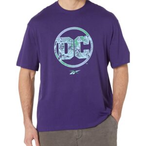 Reebok Men's Standard Graphic Tee, DC Comics Logo/Dark Orchid, XX-Large