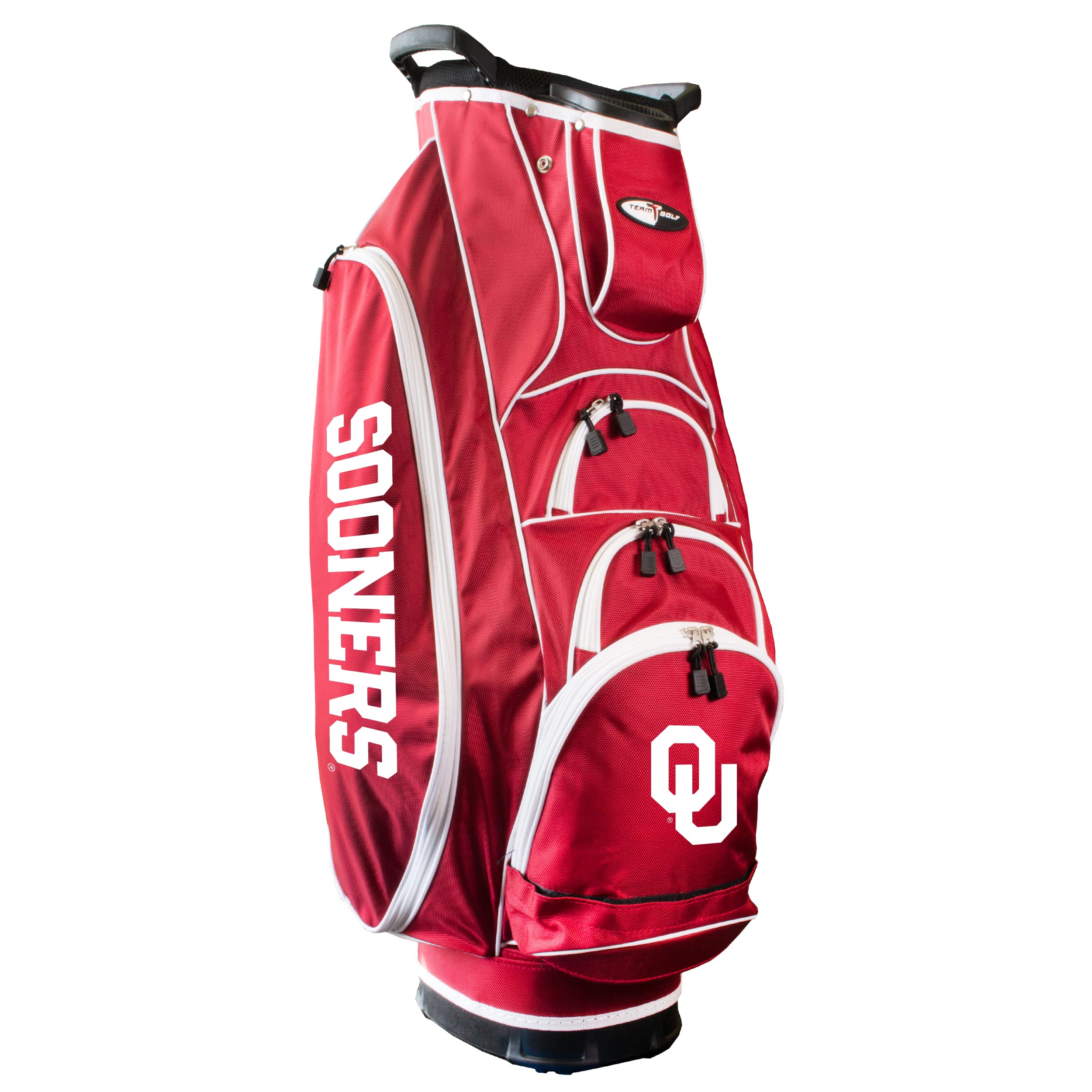 Team Golf NCAA Oklahoma Albatross Golf Bag Lightweight, 10-Way Club Divider, Spring Action Stand, Insulated Cooler Pocket, Velcro Glove and Umbrella Holder & Lift Assist Handles