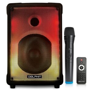 Dolphin KP-80 Loud Small Portable Bluetooth Speaker | Great for Kids & Adults, Karaokes, Parties, Outdoor/Indoor with Full Fire LED Light Show